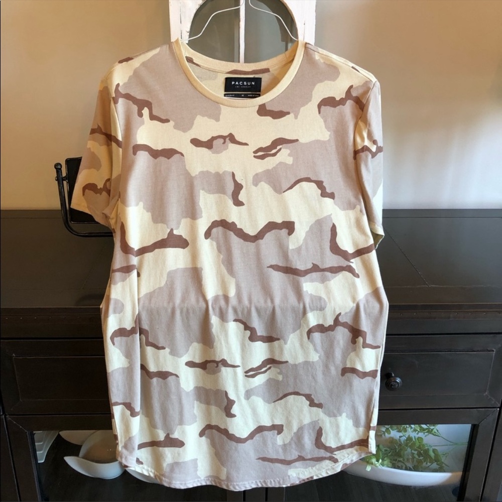 PACSUN longer length dessert camo shirt